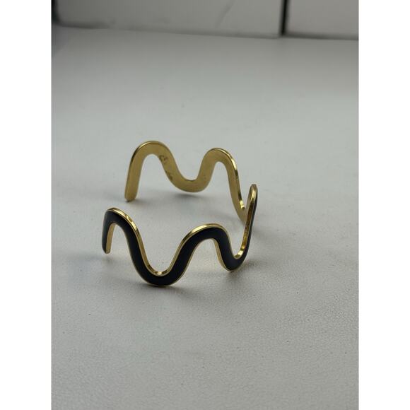 Madewell Gold Tone & Blue Enamel Cuff Bracelet - Picture 4 of 8